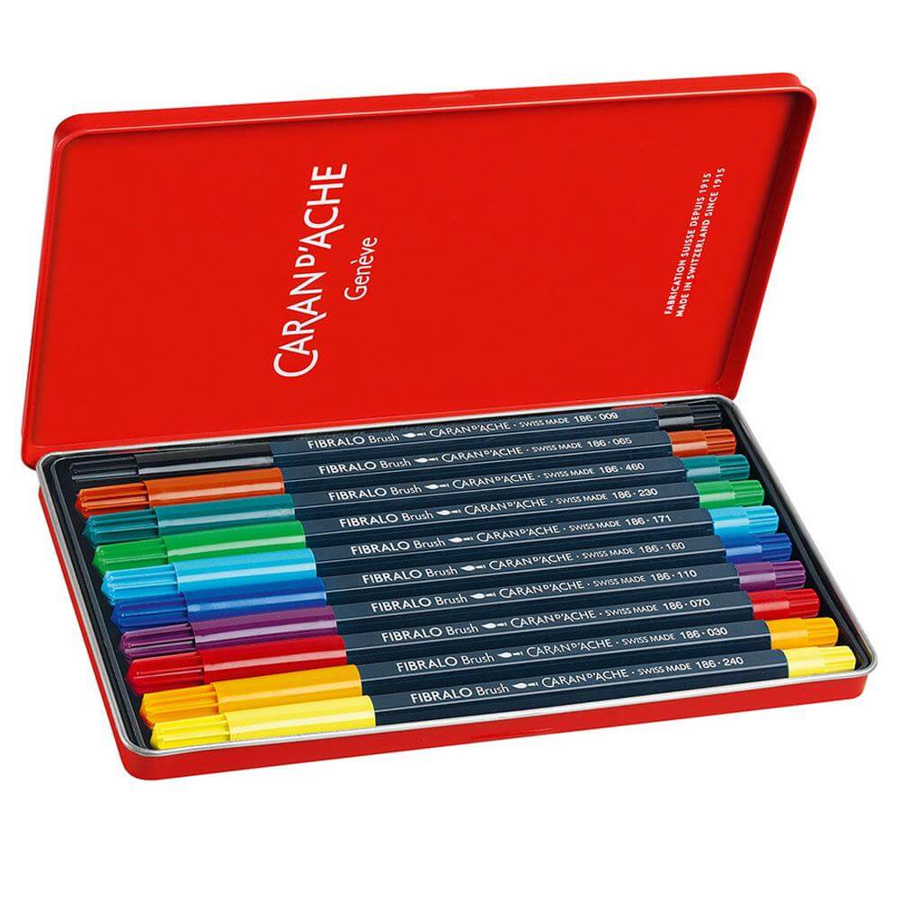Caran D'Ache Fibralo Brush Pens 10 Tin
